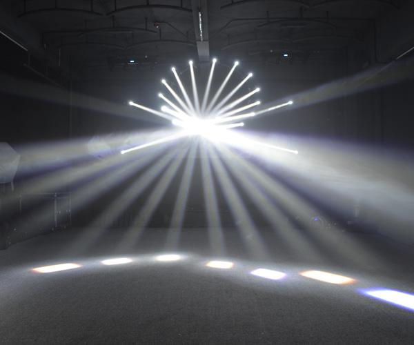 무선 체계 백색 소형 단계 빛을 가진 소리에 의하여 활성화되는 LED 이동하는 맨 위 광속 빛